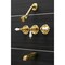 Kingston Brass KB237PL Three-Handle Tub and Shower Faucet, Brushed Brass KB237PL - alternate 3